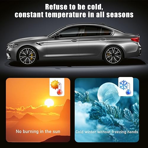 Miniatura 5 de Funda para volante, de fibra de carbono para volante, protector antideslizante para volante de automóvil para hombres y mujeres, accesorios