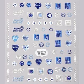 Fun and Cute Nail Art Stickers - Smiley Face and Floral Nail Decals, Perfect for DIY Nail Art