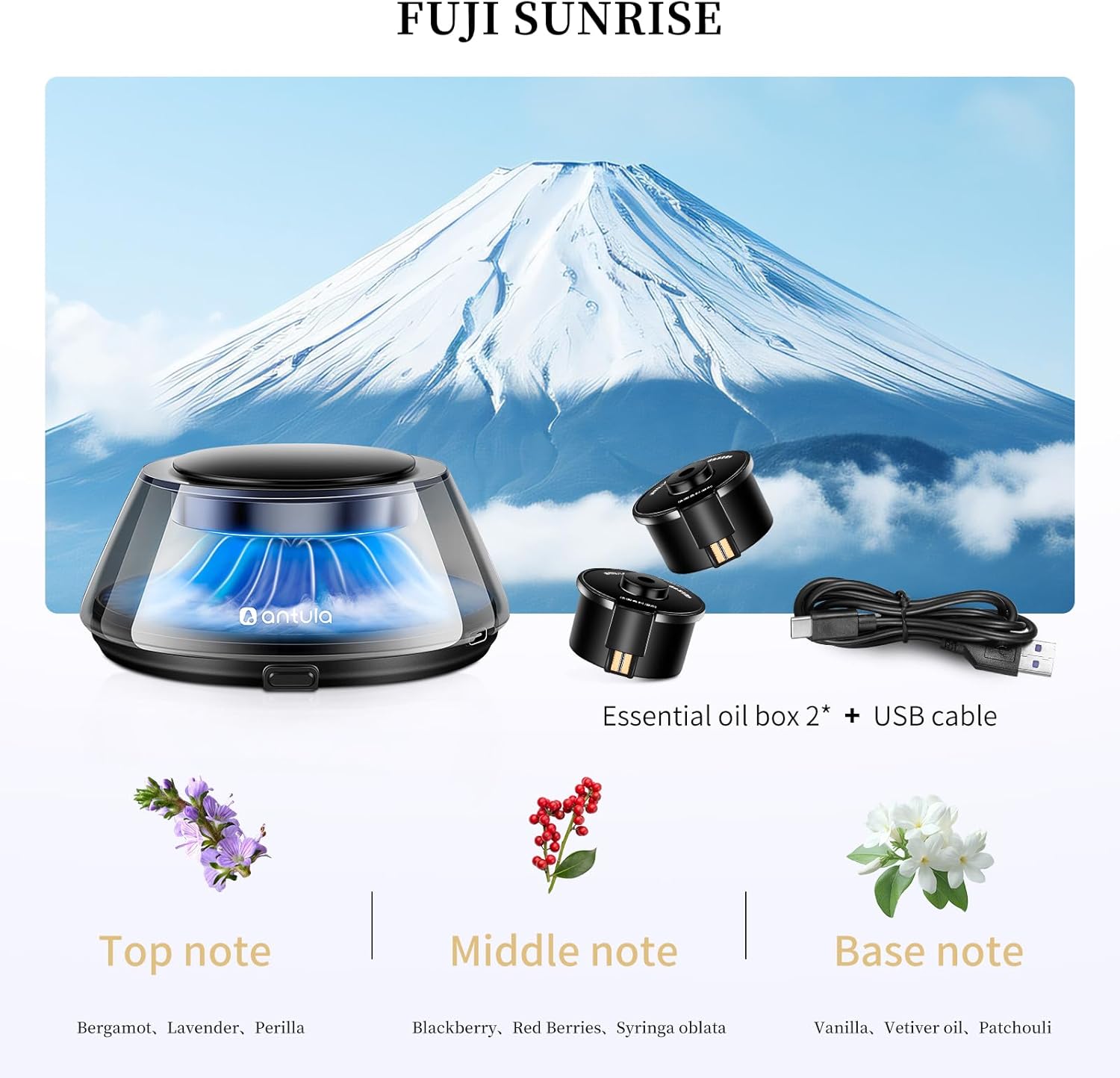 Kwak's Smart Car Air Freshener for Vehicle Dashboard, Automatic Automotive Aromatherapy Diffusers for Adjustable Intensity with 2 Essential Oil Refills