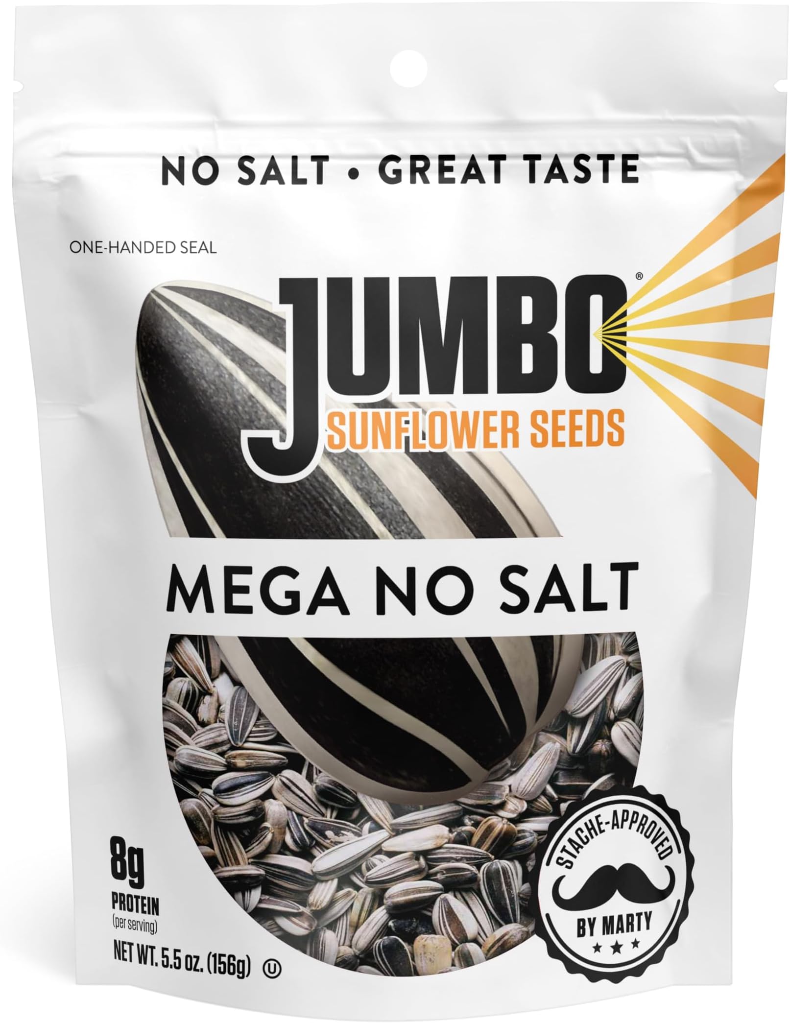JUMBO SUNFLOWER SEEDS, Mega No Salt, 5.5-Ounce (Pack of 12)