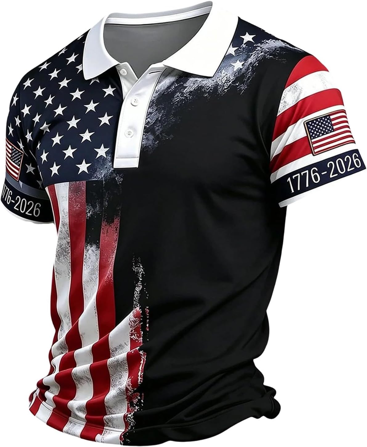 Mens 4th of July Polo Shirts Patriotic T Shirts Men American Flag Golf Shirts Summer Tops Vintage USA Graphic Outfits