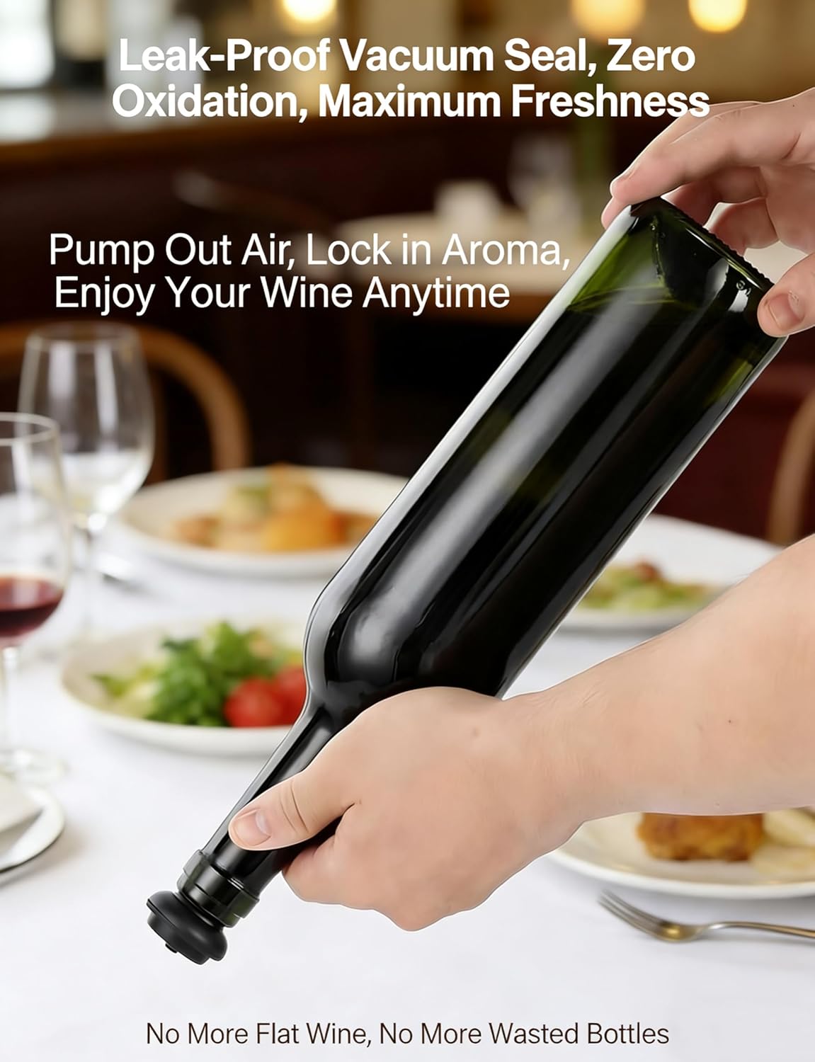 Vacuum Wine Saver Pump with 24 Reusable Bottle Stoppers | Manual Wine Preserver | Airtight Seal to Keep Wine Fresh Longer | Wine Accessory & Gift for Wine Lovers (24)