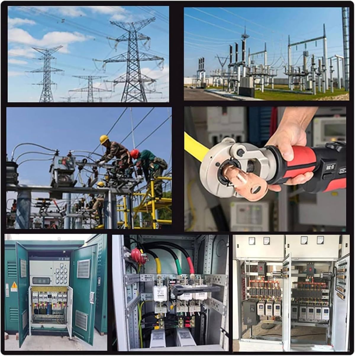 Prensa Multicapa Bateria,Prensa Multicapa Electrica,Alicates De Crimpado Eléctricos Con Abrazadera Hidráulica Recargable de 18 V/2,5 Ah,Rango de ngarce 16-300 mm²