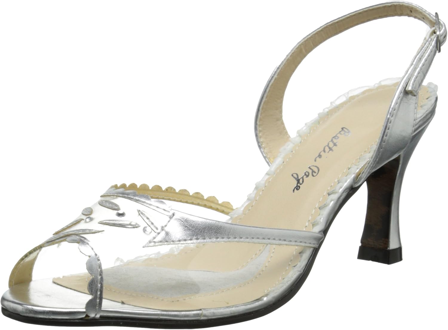 Bettie Page Women's Bp304-barnett, Silver, 5 M US