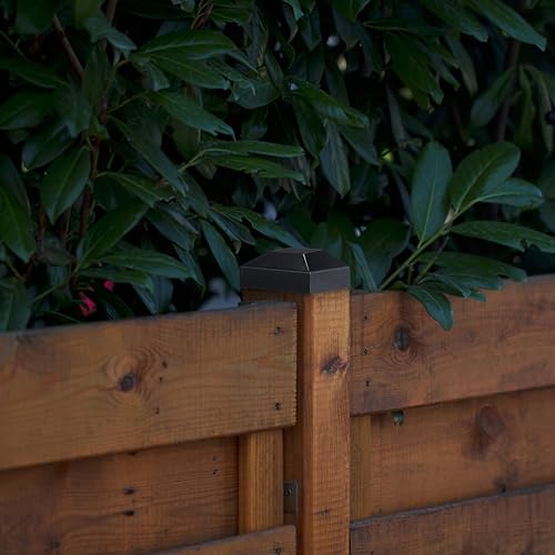 Miniatura 5 de Dunzy Tapas de aluminio para postes de valla de 2 x 2 pulgadas, tapas negras para postes de valla, ajuste a presión, para buzón, metal, madera,