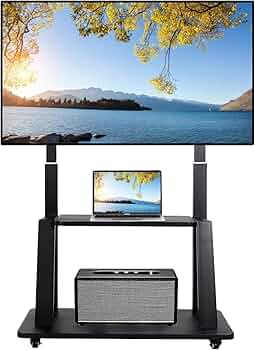 テレビスタンド VESA対応 キャスター付き モニタースタンド[1画面/43～110インチ]TV対応壁寄せキャスター