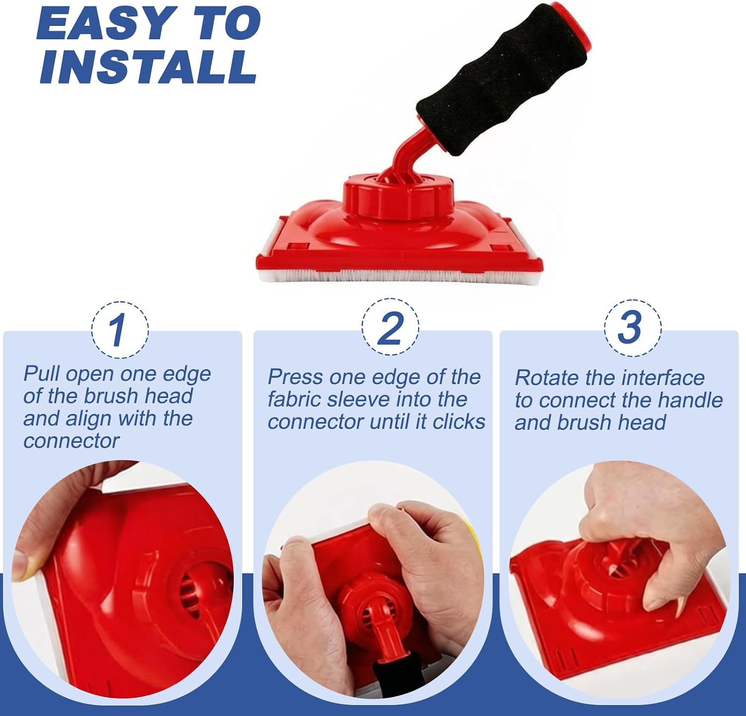 10Pcs Paint Edger Kit,360 ° Rotating Handle Paint Edger with Trim, Touch-Up Pad,Corner Wall and Ceiling Pad Painter，Edge Painting Tool with Painter's Pad Refills