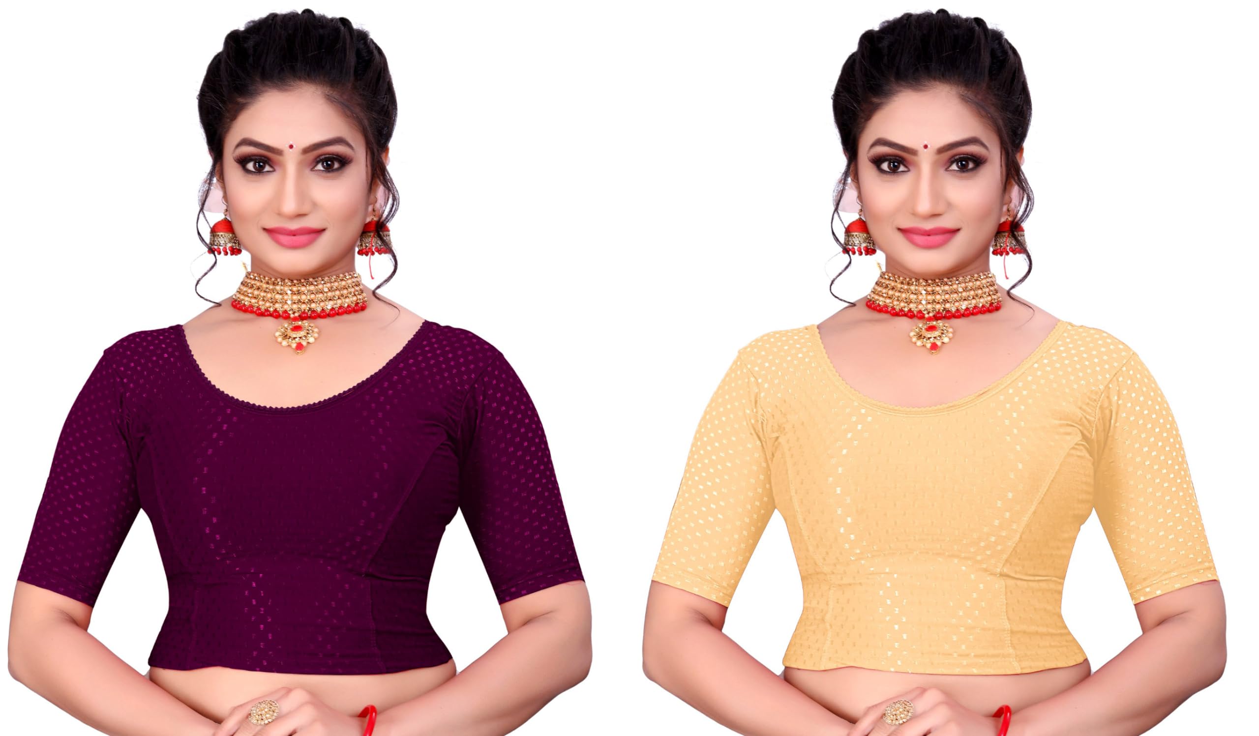 Combo of Blouse 2 Dobi Blouse for Women (Pack of 2)-picture-10