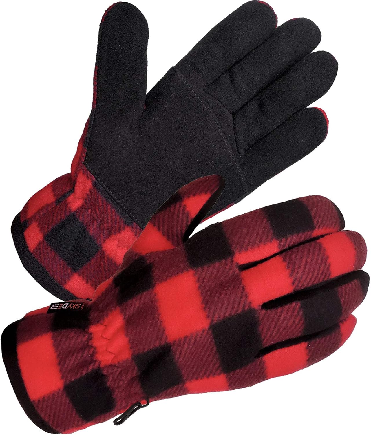 SKYDEER Mens Winter Insulated Snow Work Gloves with Premium Genuine Deerskin Suede Leather, Flexible & Durable & Warm & Windproof for Cold Weather Work, Driving, Cycling, Running (SD5166T/L, Warm 3M Thinsulate Insulation) : Clothing, Shoes & Jewelry