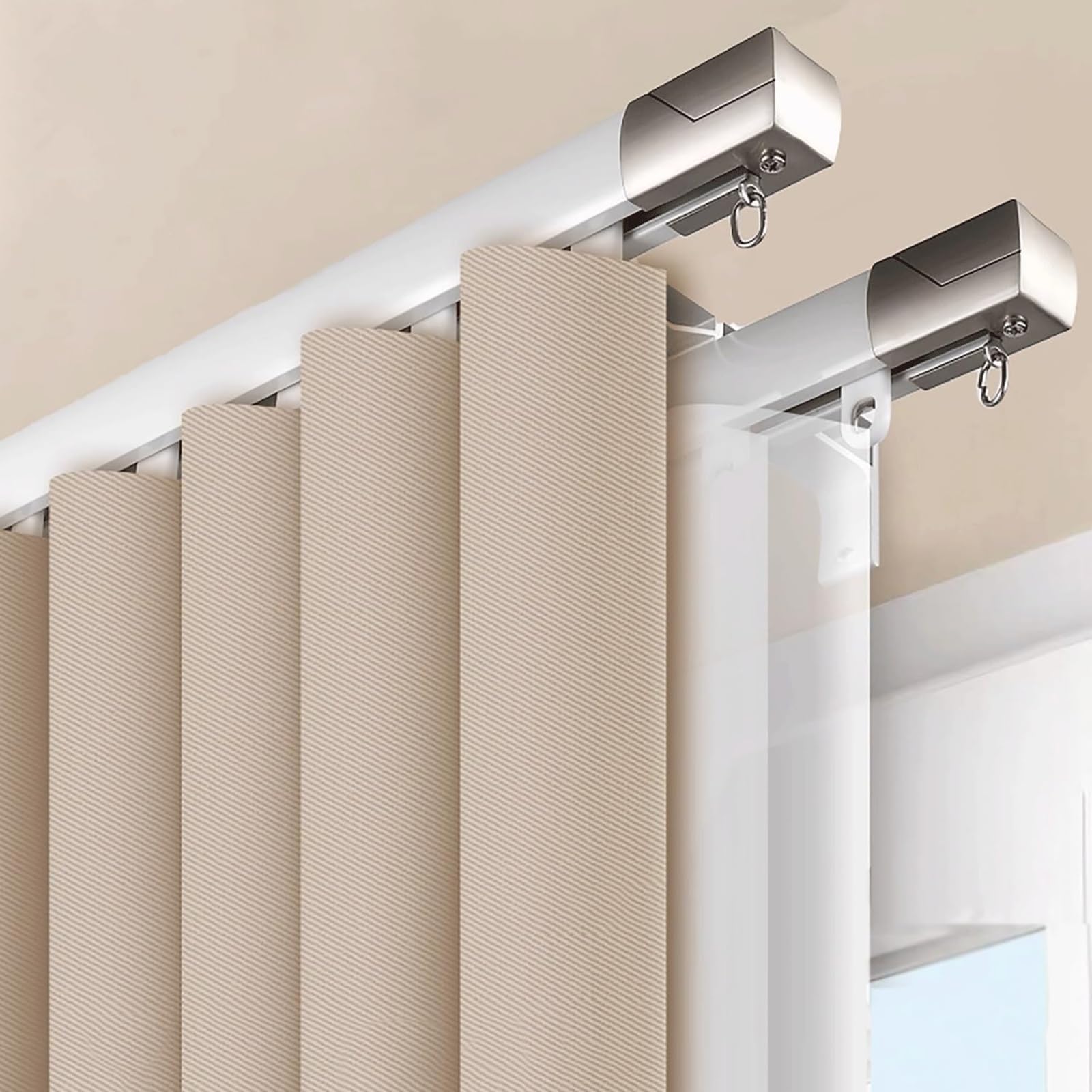 Double barre murale coulissante idéale pour la chambre à coucher et le salon - Dimensions : 1,1 m - Design fonctionnel et fonctionnel