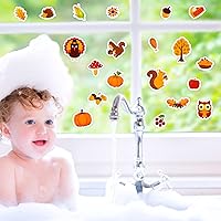 Vista 5 de 20 calcomanías de gel grueso de otoño, para niños, niños pequeños y adultos, para ventanas, hogar, avión, aula, guardería, suministros para fiestas