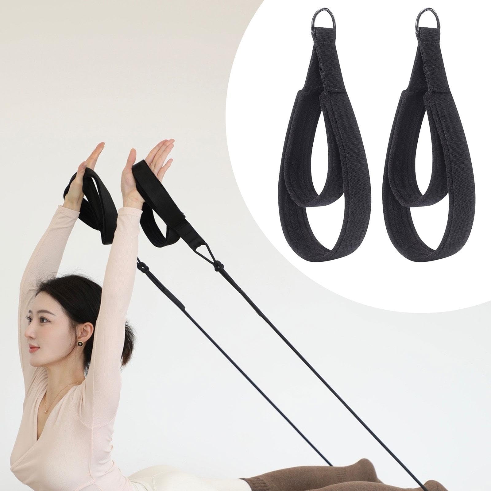 rockible 2 Stück Pilates Riemen mit Doppel Schlaufe für Reformer Fitnessgeräte