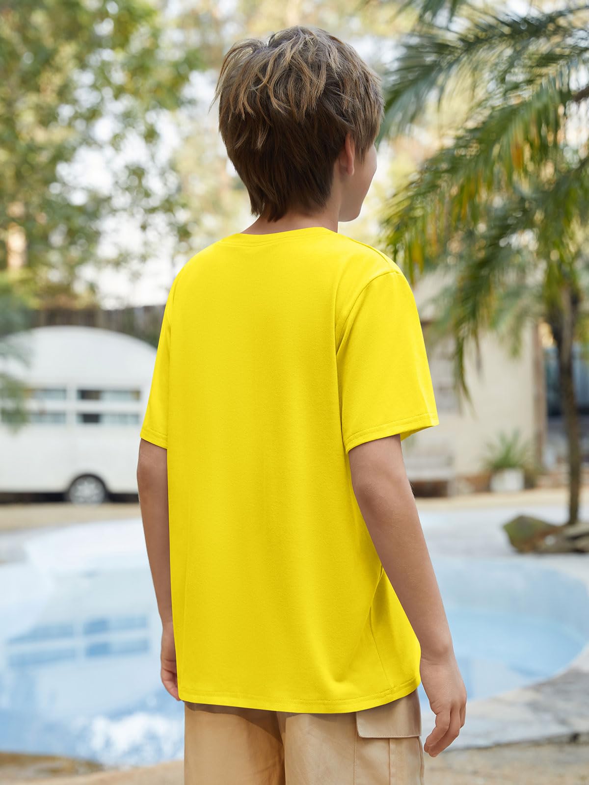 Boys Athletic Short Sleeve T Shirts Kids Summer Workout Tops Crewneck Basic Tee 5-14 Years - 4
