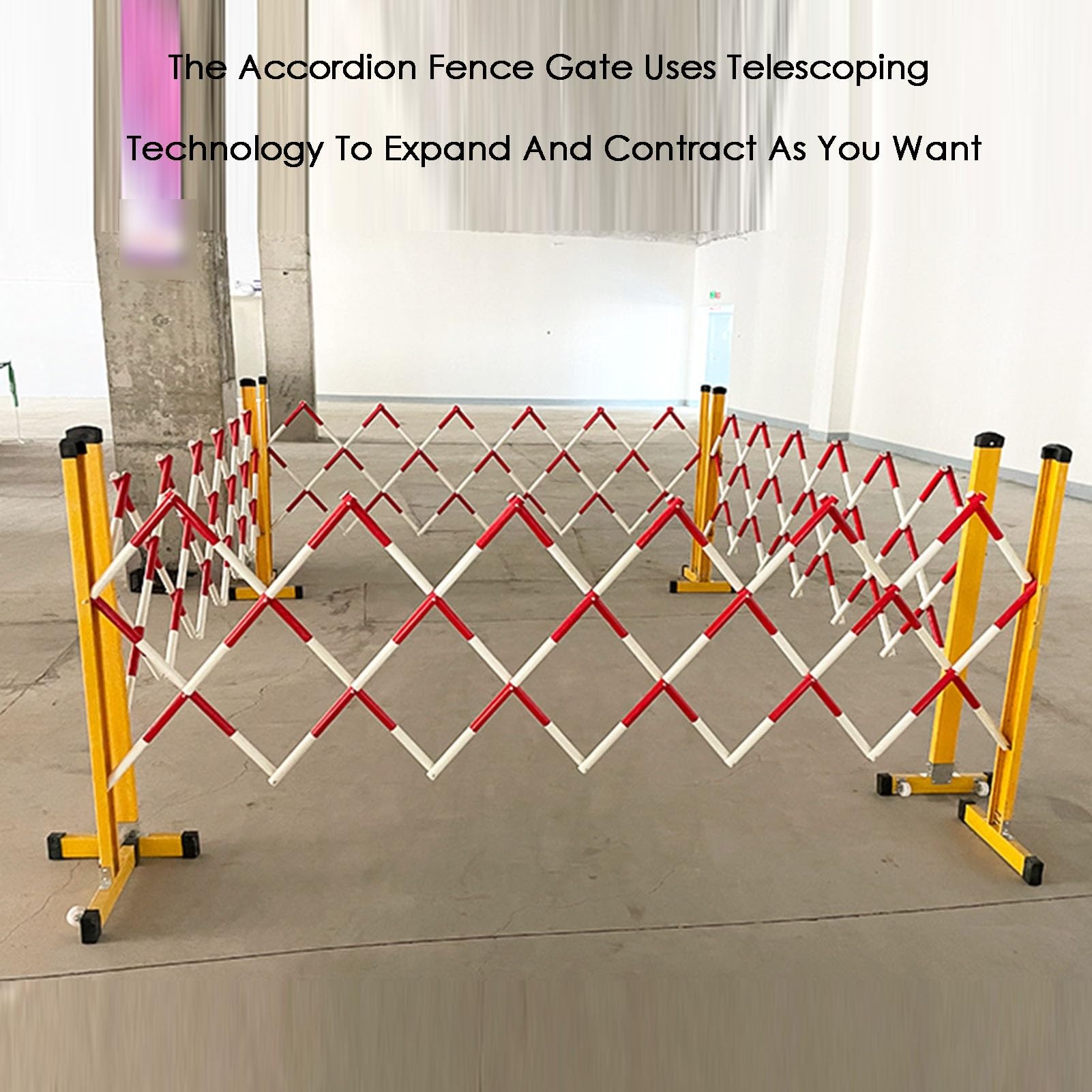 Barrera de Entrada Extensible Industrial de Alta Resistencia, Plegable, Larga, para Exteriores, móvil, Ajustable, para almacén, construcción de Carreteras, Obra de construcción, 6,