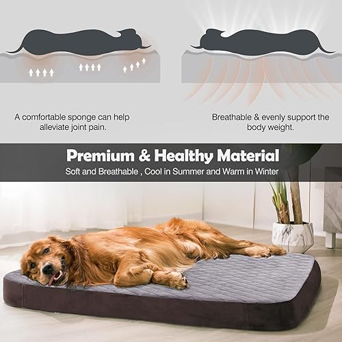 Miniatura 3 de JoicyCo Cama para perros extragrandes, colchón ortopédico de espuma para perros jumbo, cama de dormir para mascotas de 47 pulgadas, parte inferior