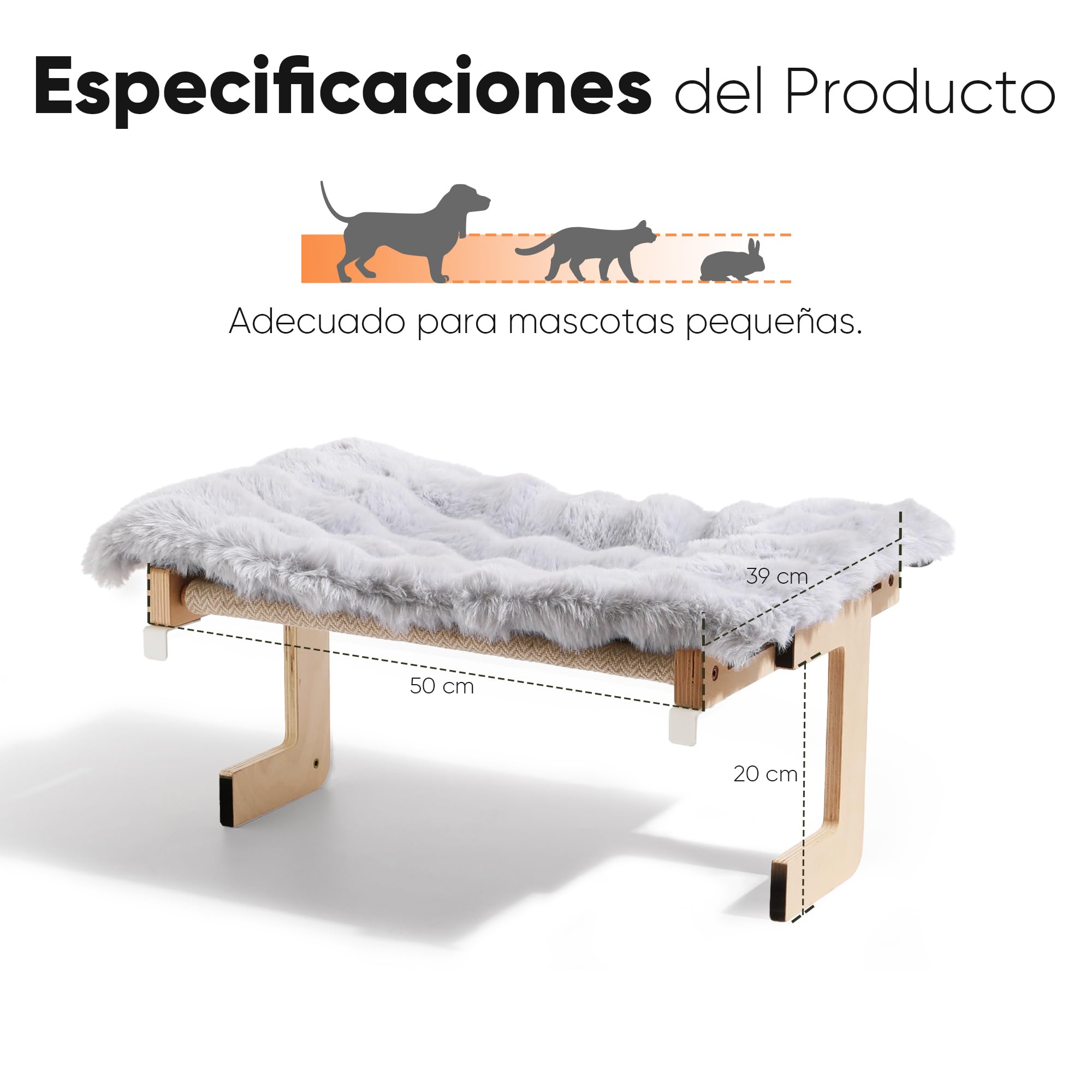 FUKUMARU Hamaca para Gatos Ventana Cama para Gatos Repisa, con cojín Suave, Estructura Reforzada de Madera y Metal, Hamaca Convertible. Soporta hasta 20kg