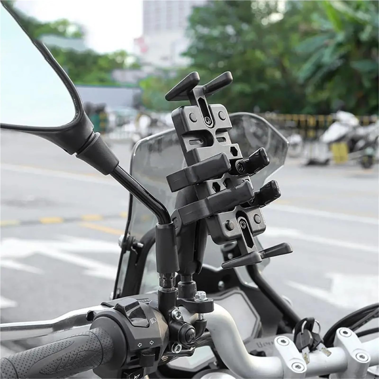 Soporte Movil Moto para Manillar Soporte Metálico Para Teléfono De Motocicleta, Apto Para Motos, Scooters Y Teléfonos Móviles De 3,5 A 7 Pulgadas. Abrazadera Para Teléfono Celular En El Manillar De La