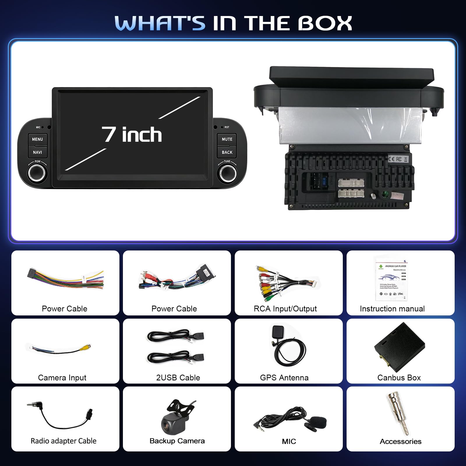 JAWSEU 4+64G Autoradio Android per Fiat Panda 2013-2020 con CarPlay e Android Auto 9" Schermo con GPS Bluetooth5.0 WiFi FM RDS Cámara DSP