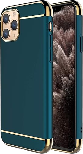 RORSOU - Carcasa para iPhone 11 Pro Max, 3 en 1, ultrafina y delgada, superficie mate antideslizante con marco galvanizado para iPhone 11 Pro Max de