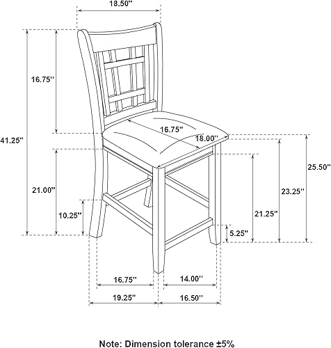 Miniatura 3 de LAVON 100889N - Taburetes de mostrador de 24 pulgadas, color marrón y marrón (juego de 2)