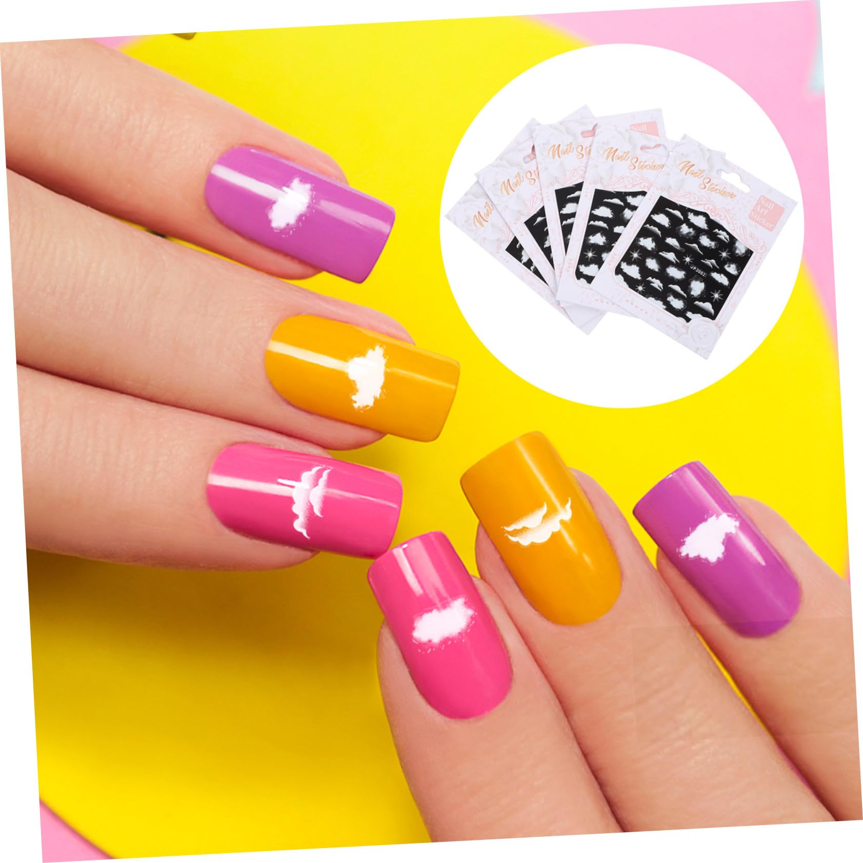 Healeved 25hojas Pegatinas De Arte Para Uñas Calcomanías Embossed Para Manicura Decoración Semipermanente Para Uñas Para Diseños Únicos