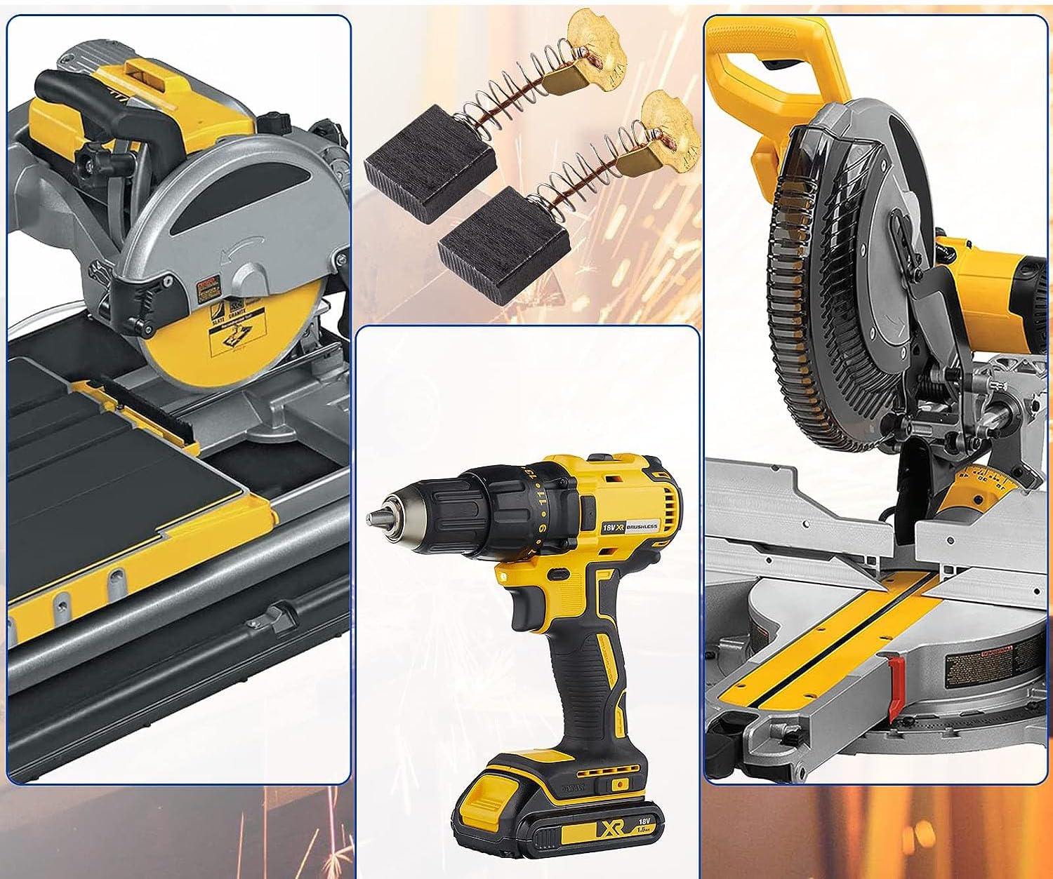 RUNCCI-YUN 24Pezzi 12 modelli Carbonio Spazzole,Spazzole di Carbone Per Utensili Elettrici,Carbonio Spazzole Riparazione Parte,Sostituzione Della Spazzola di Carbone Per Generico Motore Elettrico
