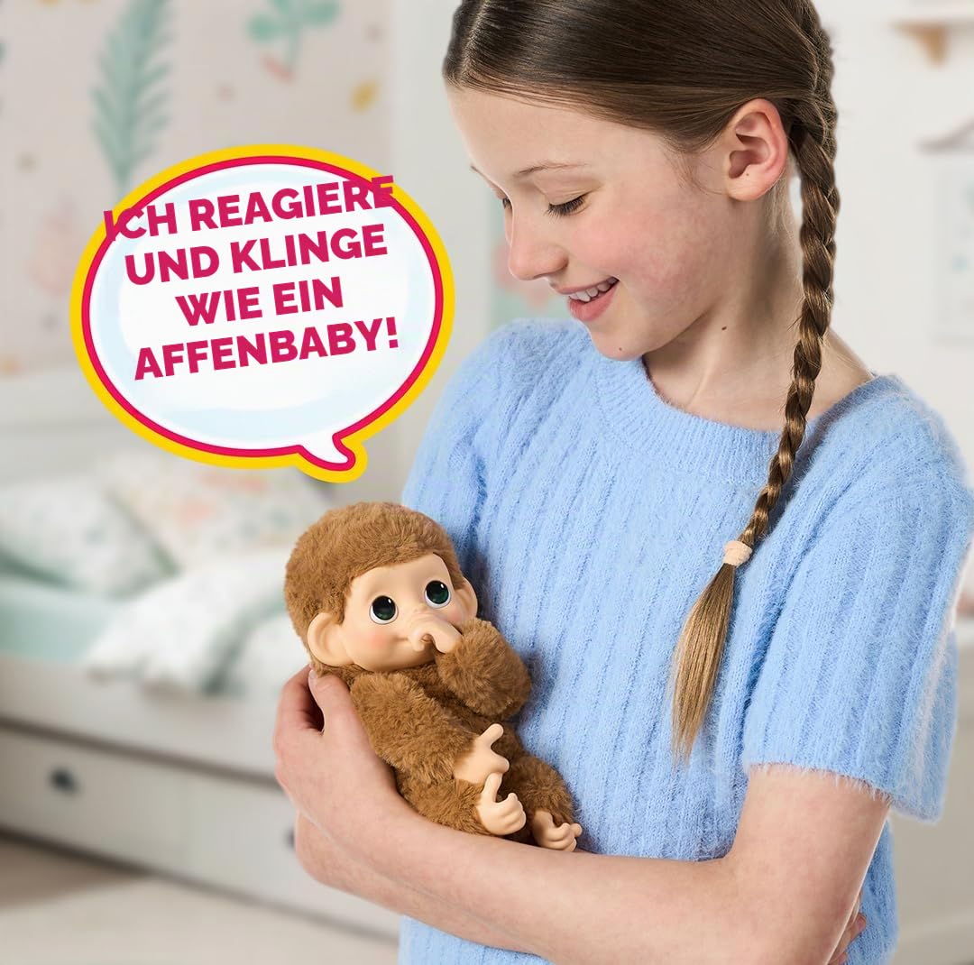Little Live Pets Baby Monkey Minis Pepi Peach, Plüschaffe 18,8 cm – Ansicht 2