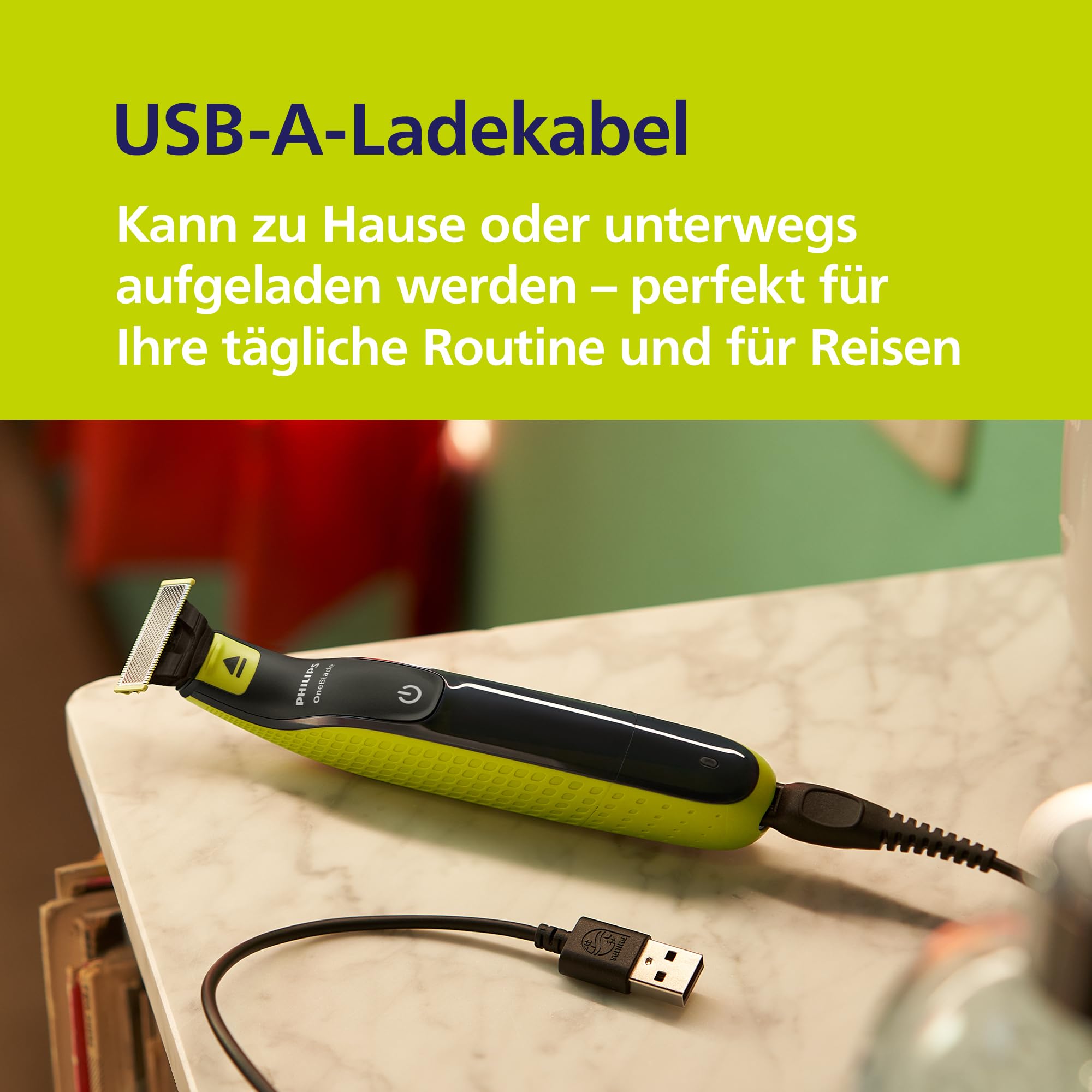 PHILIPS OneBlade 360 Face & Body elektrischer Rasierer Trimmer Bodygroomer 3x 360 Klingen Nass- Trockenrasur QP2824/31