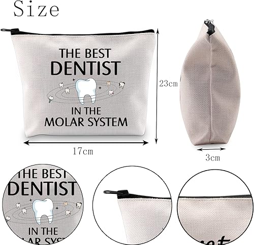 Miniatura 5 de POFULL Regalo de odontología Regalo de estudiante dental El mejor dentista en la bolsa de cosméticos del sistema molar, La mejor bolsa Dentis