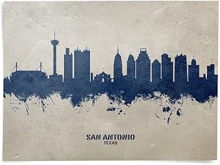San Antonio Texas Skyline art print poster, unframed -18619