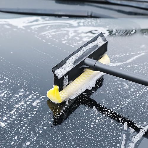Miniatura 8 de Escobilla de goma para parabrisas de automóvil con asa, esponja de lavado de 8 pulgadas, escobilla de goma 2 en 1, escobilla de limpieza de ventanas