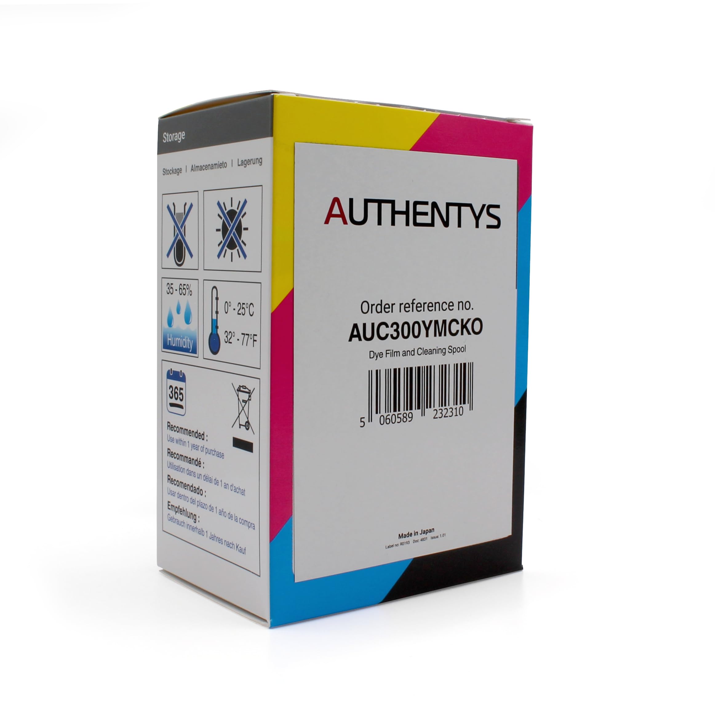 Authentys AUC300YMCKO - Nastro per stampante YMCKO, 300 stampe