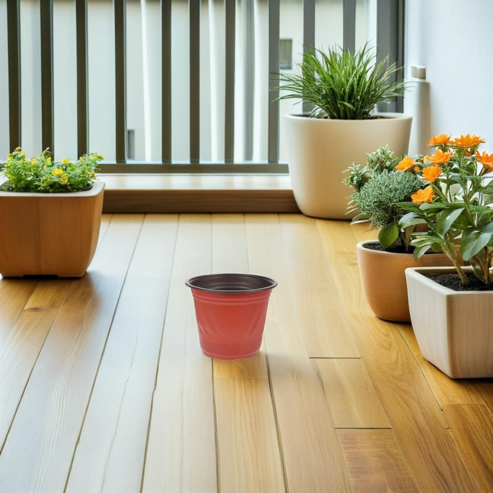 60 pièces Lot de Pots de Semis Ronds Plastique PP à Drainage Pots Légers pour Succulentes et Jardinage Intérieur Extérieur pour Plantation et Bouturage