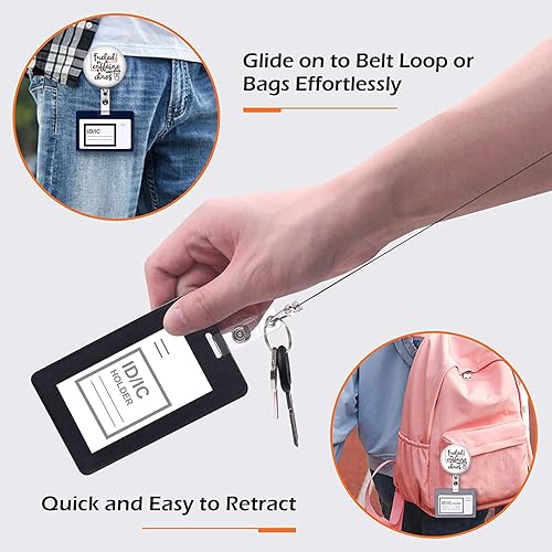 Miniatura 5 de Carrete retráctil con clip giratorio de cocodrilo, divertido soporte para credencial de enfermera, lindo carrete de insignia de enfermería para RN