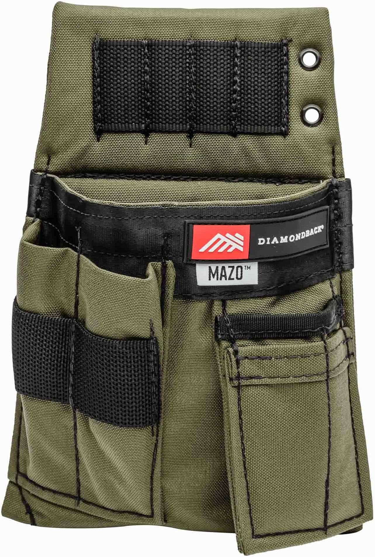 Diamondback Mazo Right-Sided Small Tool Belt Pouch - Ideal for Carpenters & Electricians - Modular Hook & Loop - Ranger Green