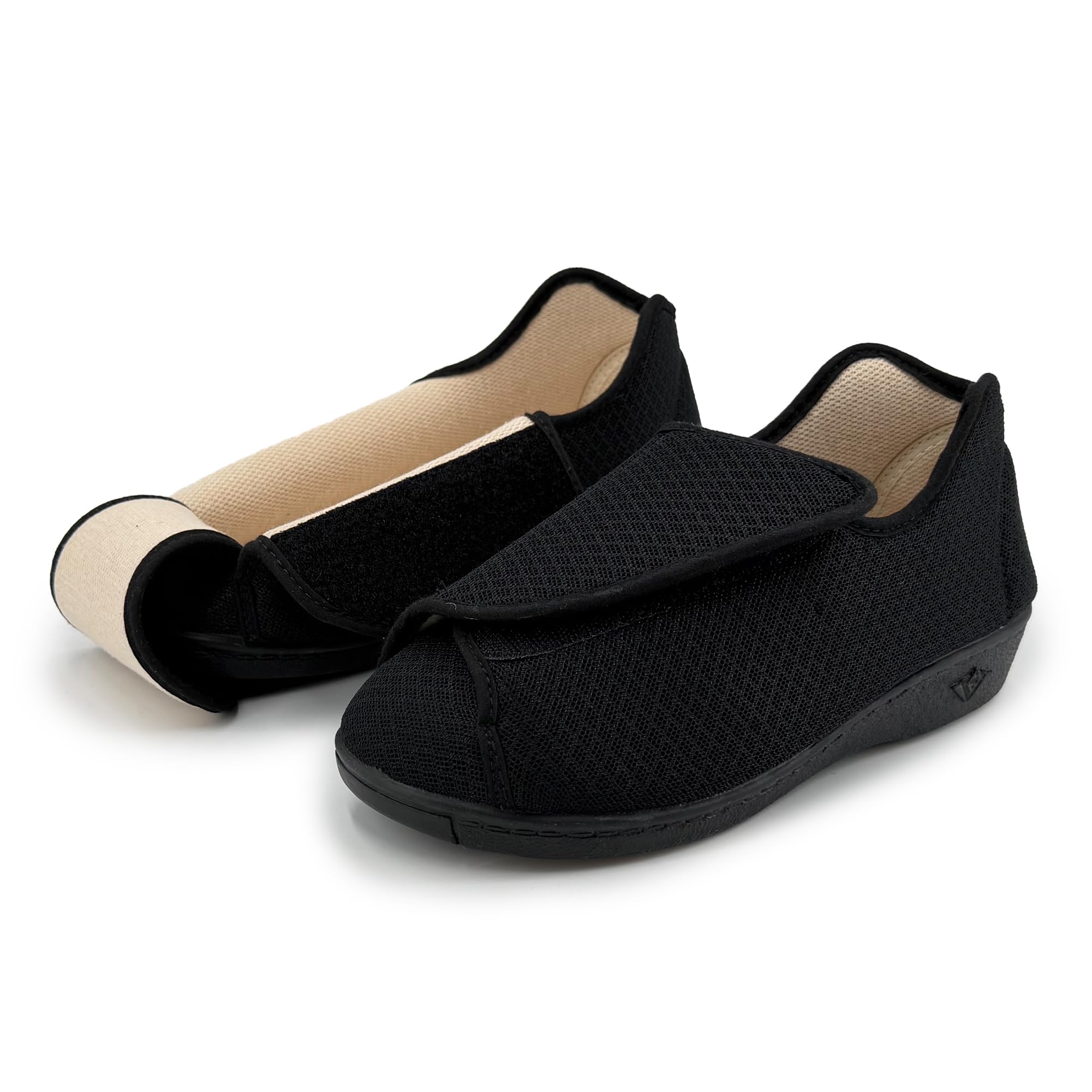 Zapatillas Casa Mujer Pantuflas Antideslizantes Cierre Autoadherente Ajustable Pies Hinchados Ancho