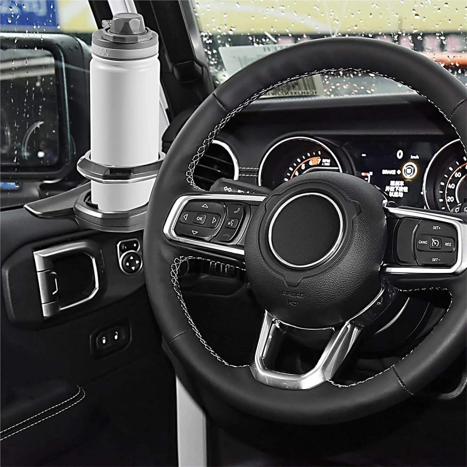 Car Center Console Cup Holder for Jeep for Wrangler JL JLU for Gladiator JT 2018-2024 Front Door Drink Holder(Left-Side)