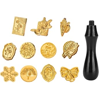 Wax Seal Stamp Sealing Stamp Wax Stamp Set Wax Stamp Heads Wax Seal Heads Wax Seal Kit Sealing Wax Stamp for Card Envelopes Invitations 11 Styles