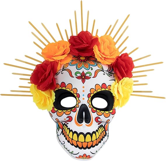 KIPETTO Mardi Gras Mask Venetian Party Mask Sugar Skull Masquerade Masks for Halloween Cosplay Mexican Masquerade Party