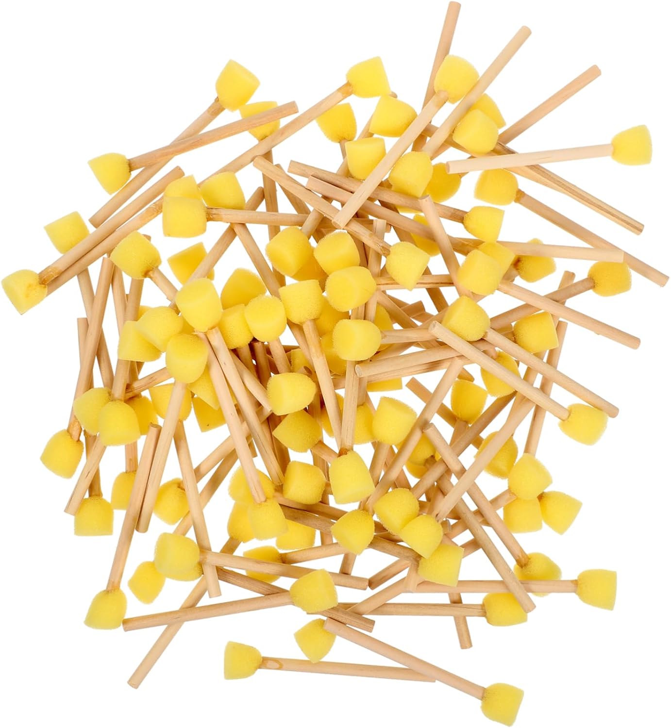 Uonlytech 100Pcs Wooden Handle Paint Sponges for Round Sponge Brushes for DIY Craft Painting School Art Projects
