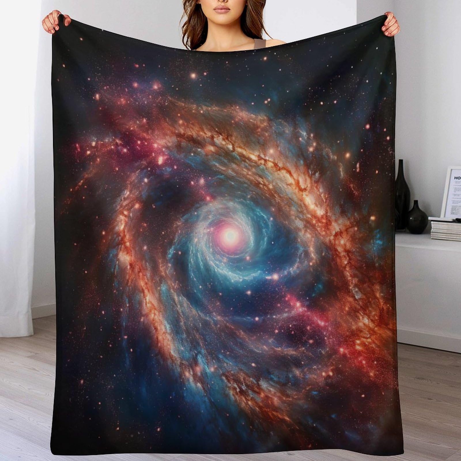 Couverture polaire anti-froid flanelle ciel étoilé 180x200cm pour lit et canapé