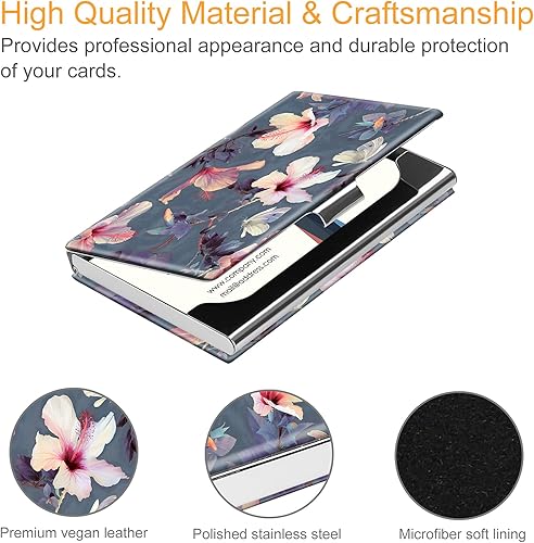 Miniatura 2 de Fintie Business Card Holder, Premium Vegan Leather Coated Stainless Steel Professional Slim Name Card Case Organizer for Men & Women