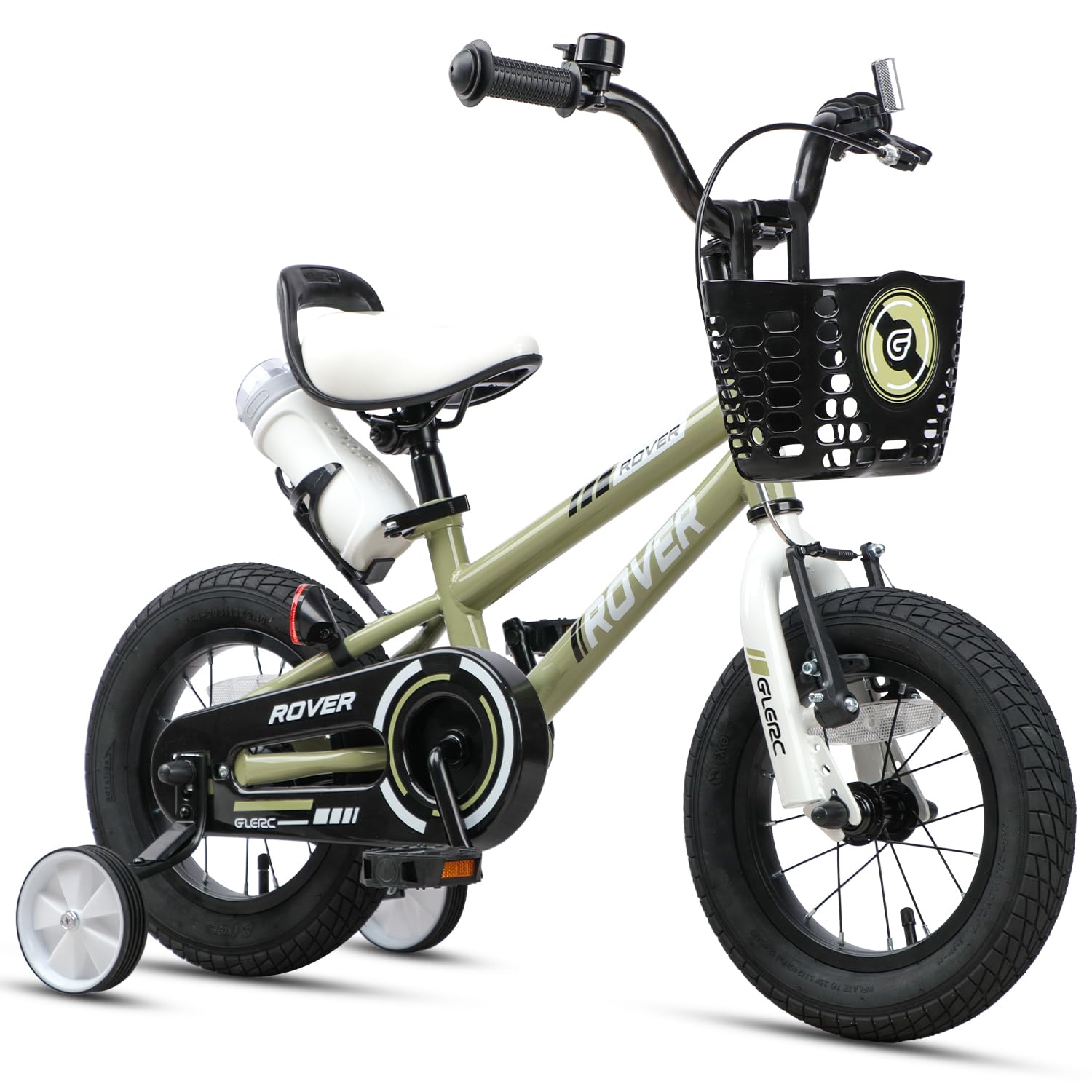 Glerc Rover Kids Bike, 12-18 Inch Boys Bike for 2-9 Years Old Children, Kids Bicycle with Water Bottle & Basket & Training Wheels, Multiple Colors