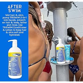 TRISWIM 2-in-1 Chlorine-Out Shampoo & Body Wash 32oz | Removes Chlorine, Saltwater, Hard Water Minerals, Copper, Green Tint | Vegan, Tear-Free, No Parabens | Watermelon Scent