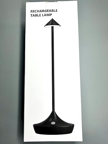 Miniatura 10 de Moslumin Lámpara de mesa inalámbrica recargable, 6000 mAh alimentada por batería, lámpara de escritorio LED al aire libre, impermeable, táctil,