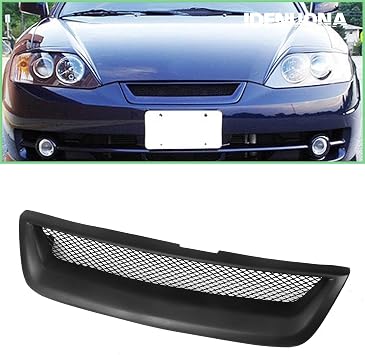 Front Center Racing Grille Cover Hood Compatible with Hyundai Tiburon 2003-2004(Fiberglass)