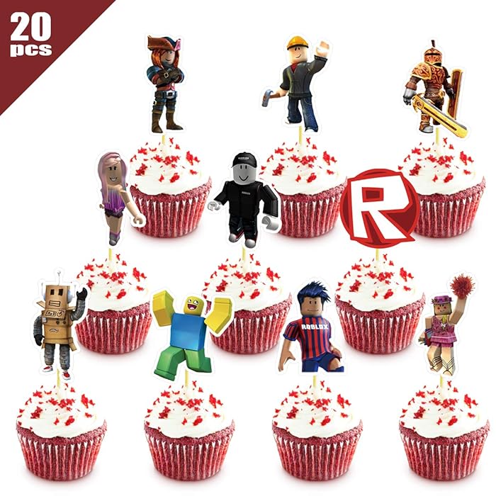 Buy 20 Cupcake Toppers for Roblox Cake Topper Decorations Birthday