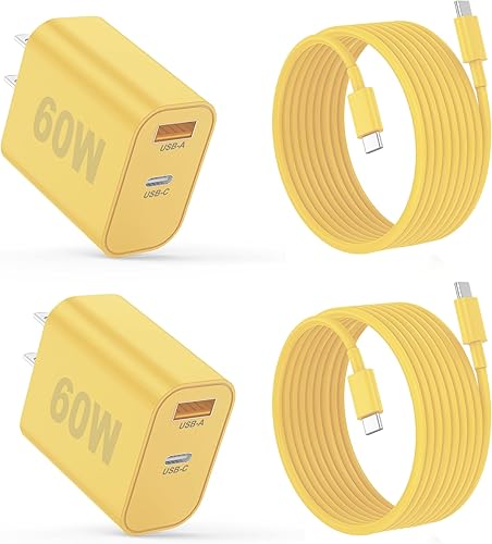 Miniatura 13 de Cargador para iPhone 17/16/15 Pro/Pro Max, cargador de pared USB-C de doble puerto con PD 40 W y carga rápida QC 20 W, cable USB-C de 6 pies para