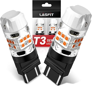 مصباح إشارة الانعطاف الأمامي LASFIT 4257 4257NA LED مدمج بمقاوم لإكسسوارات Ford Maverick XL XLT Lariat Ford F-150 F-250/F-350/F-450 Super Duty CANBUS خالٍ من الأخطاء باللون الكهرماني، قطعتان