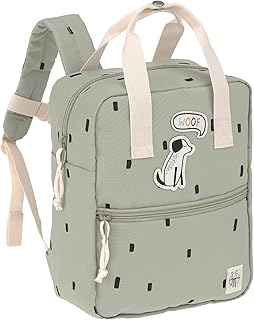 LÄSSIG Children's Backpack with Chest Strap Nursery Bag Nursery Backpack 28 cm 7 Litres 3 Years Mini Square Backpack Olive
